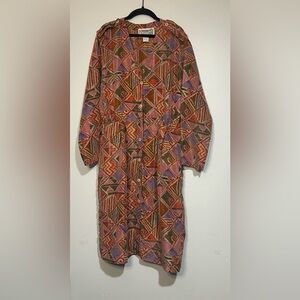 Pat Argenti 1980s Vintage Dress 100%Silk Patterned Size 14 Women